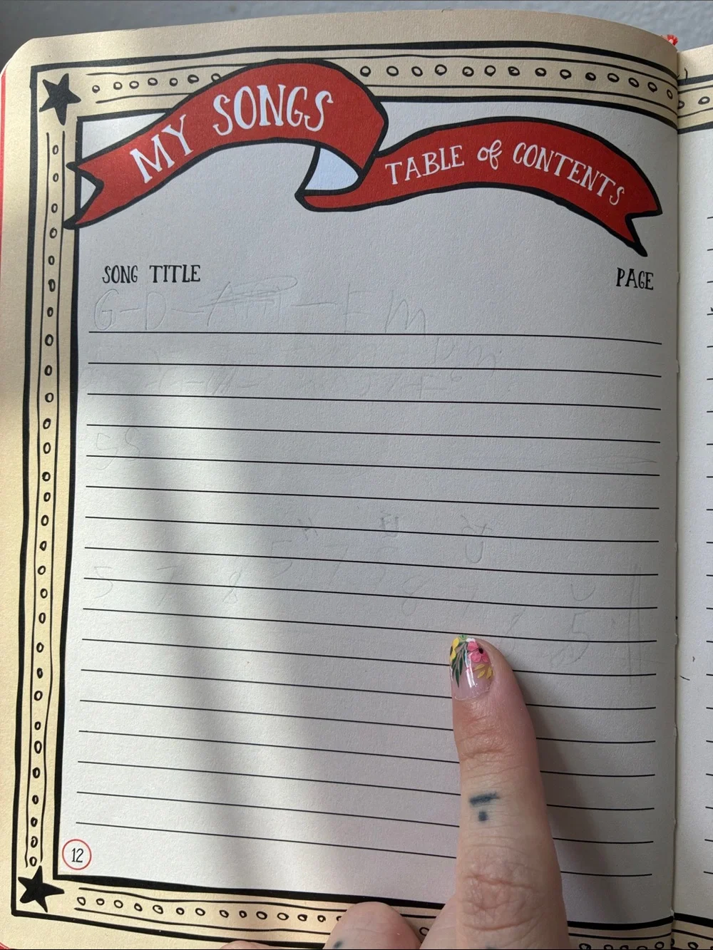 Red Songwriter’s Journal with Elastic Closure Folk Art Music Guide Education